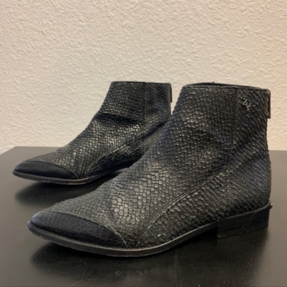 Zadig & Voltaire snake skin ankle boots size 6